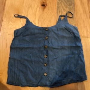 Chambray button front tank